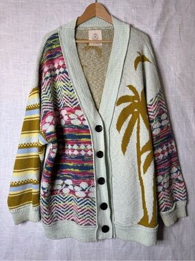 Urban Outfitters Olive and Cream Knit Sweater